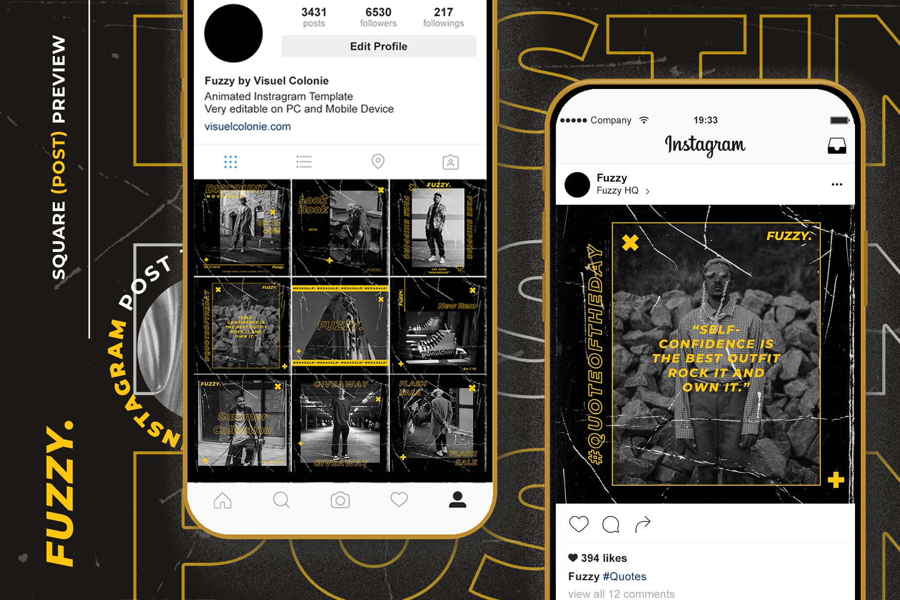 Instagram社交平台推广动图/动画设计PSD模板素材库精选 Fuzzy – Animated Instagram Template插图(4)