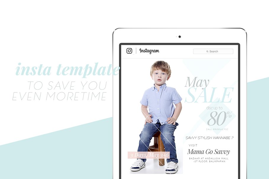 婴幼主题社交媒体贴图模板16设计网精选 Purposh, Social Media Template Promo插图(3)