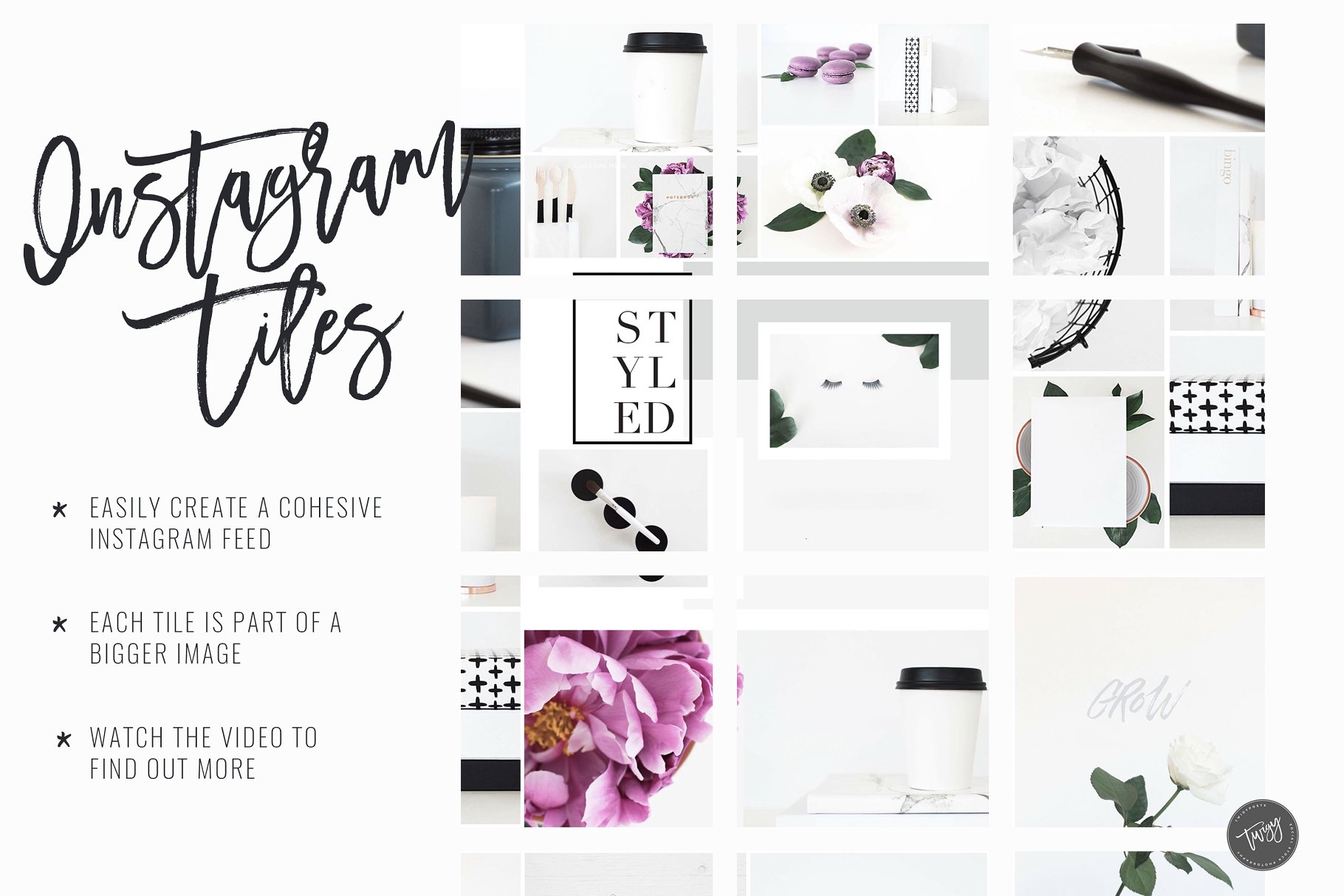 Instagram运营设计素材包 Create Instagram Tiles插图(1)