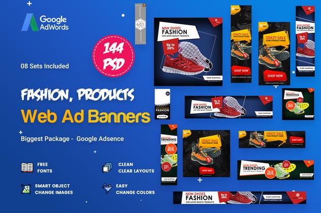 144款电商单品促销Banner16设计网精选广告模板 Product Banners Ads – 144 PSD [08 Sets]插图(1)