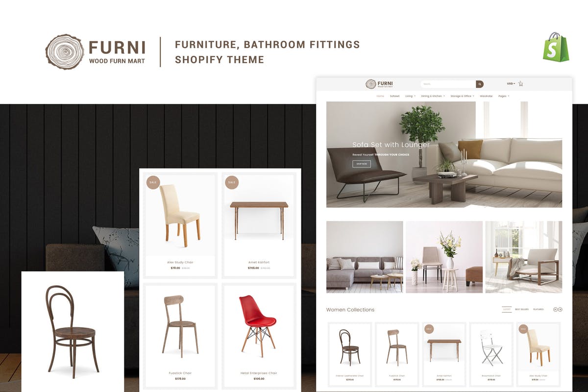 家具/浴室配件商城外贸网站Shopify主题 Furni – Furniture, Bathroom Fittings Shopify Theme插图