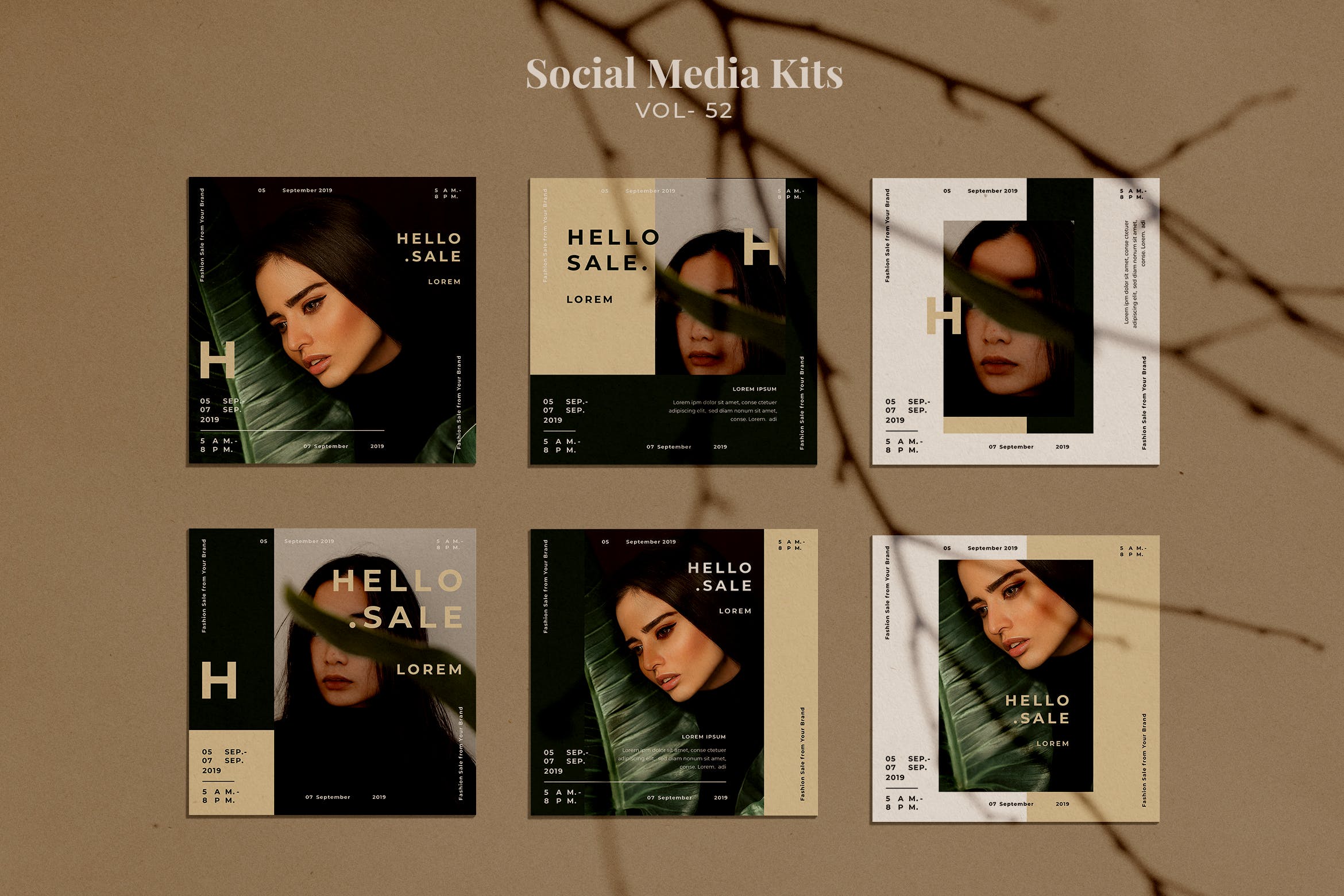 女装高端品牌促销活动社交推广设计素材包v52 AFR Social Media Kit.52插图