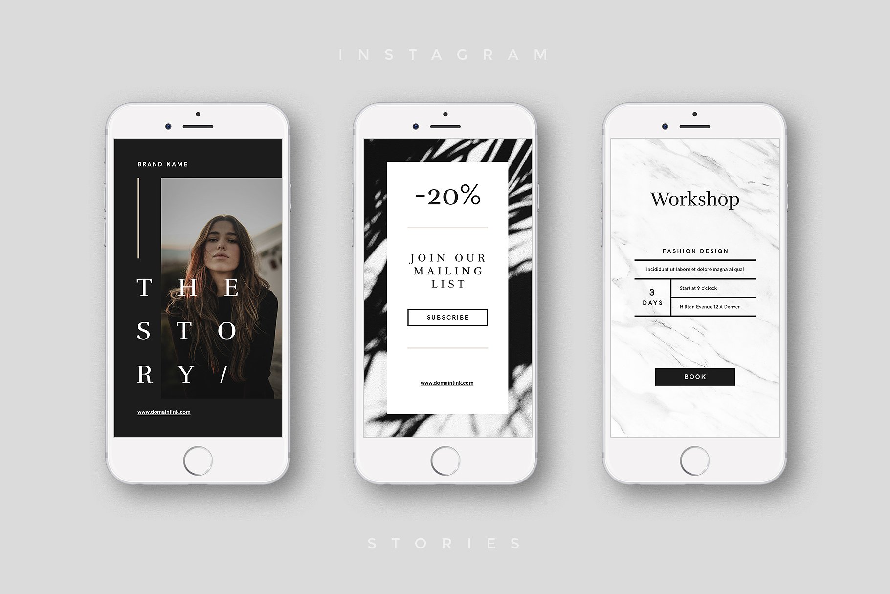 奢侈品电商社交媒体Ins故事贴图模板16图库精选 Luxury Instagram Stories Pack插图(4)