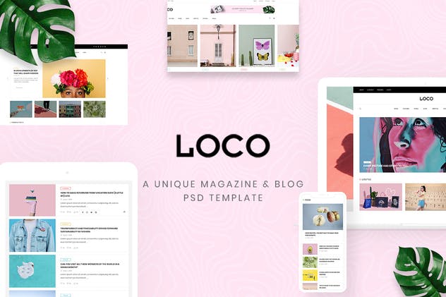 时尚杂志/网上商店/时尚博客网站设计模板16设计网精选 Loco – Fashion Magazine & Shop PSD Template插图(1)