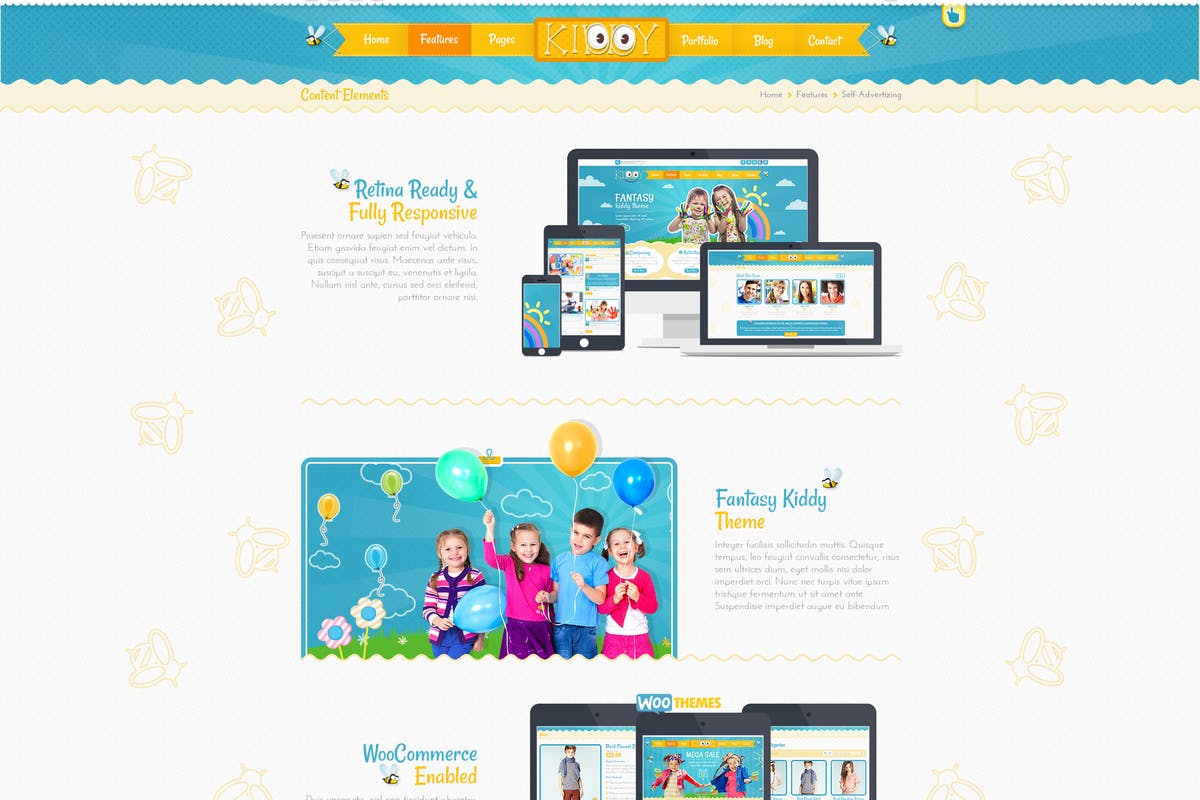 儿童乐园主题PSD网站模板16设计网精选 Kiddy PSD Template插图