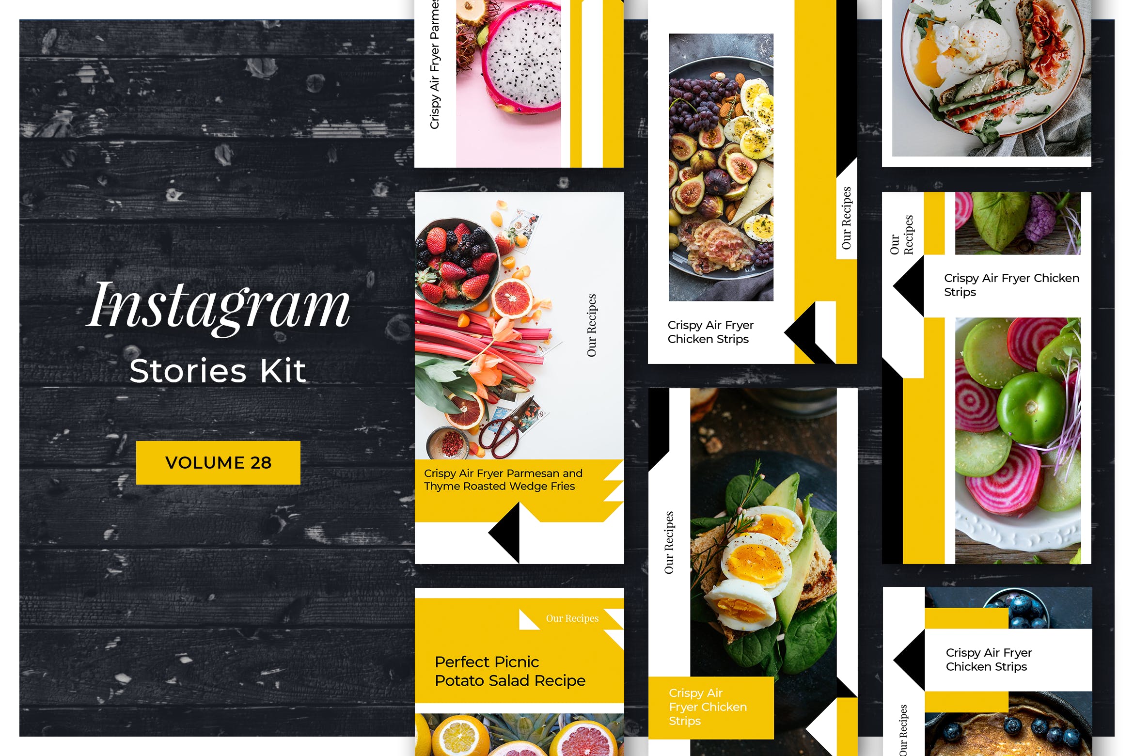 美食博客Instagram社交媒体设计素材 Instagram Stories Kit (Vol.28)插图
