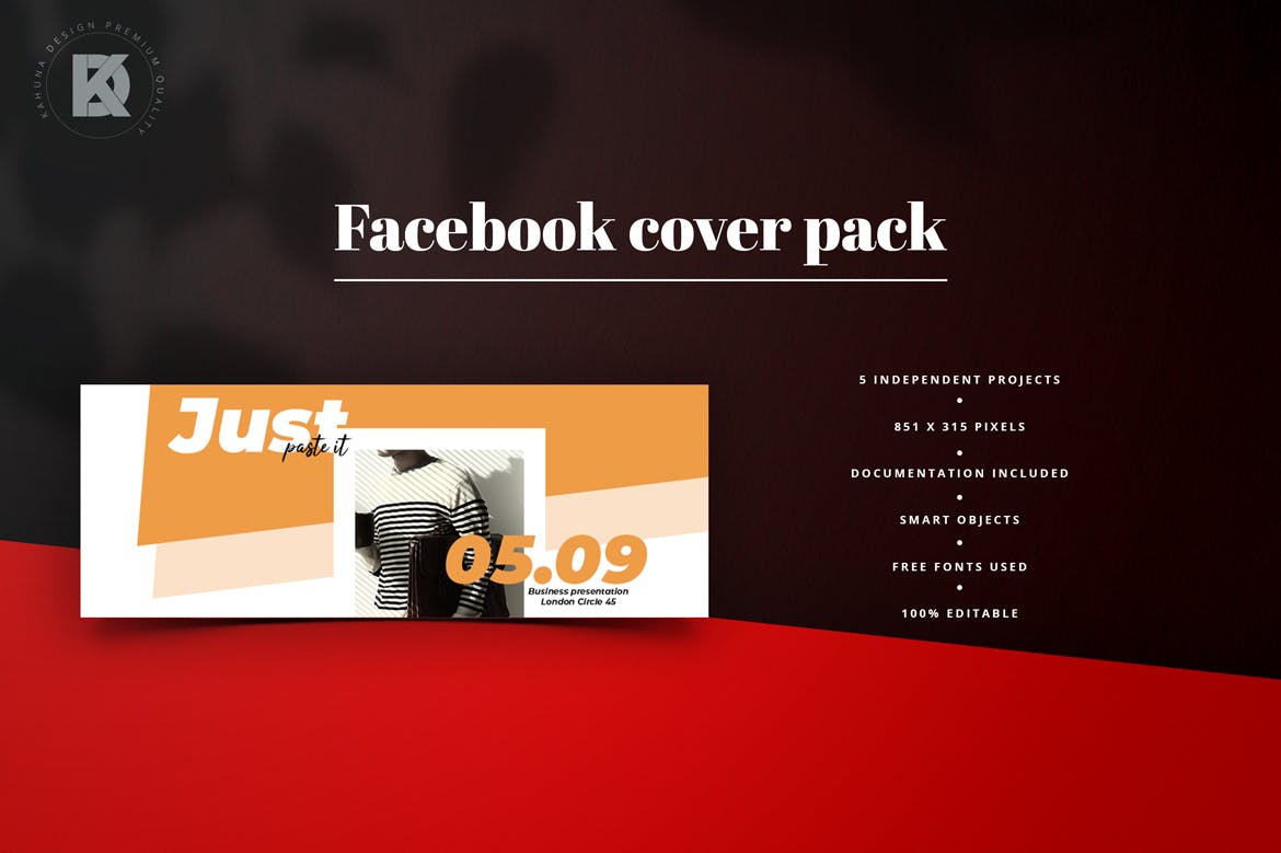 5款Facebook主页促销广告封面设计模板非凡图库精选 Facebook Cover Pack插图(1)