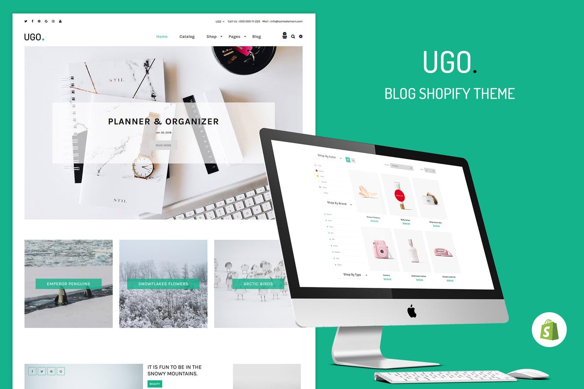 博客精品商店网站Shopify主题模板素材中国精选 Ugo – Blog Store Shopify Theme插图