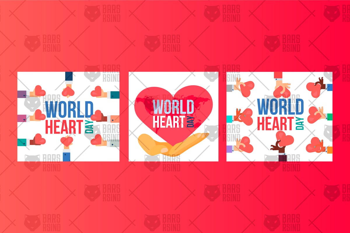 世界心脏日主题Banner模板 World Heart Day Banners插图