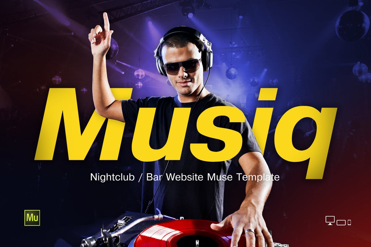 夜店/酒吧网站设计Muse模板素材库精选 Musiq – Nightclub / Bar Website Muse Template插图