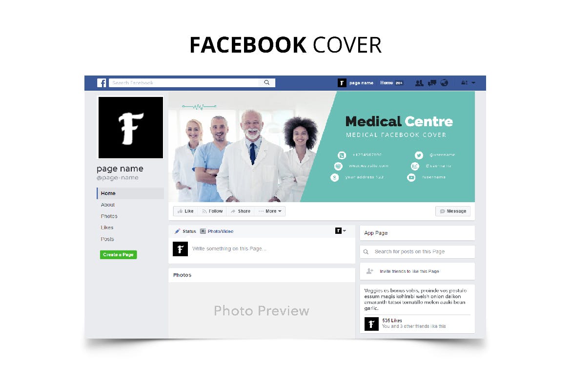 医疗机构/私人诊所社交媒体推广设计素材包 Medical Centre Social Media Kit插图(1)