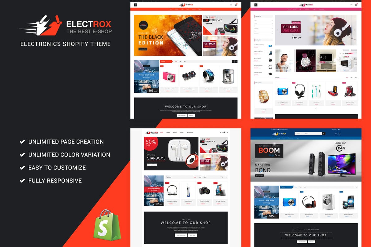 数码电器网上商城Shopify主题模板非凡图库精选 Electrox – Electronics Shopify Theme插图