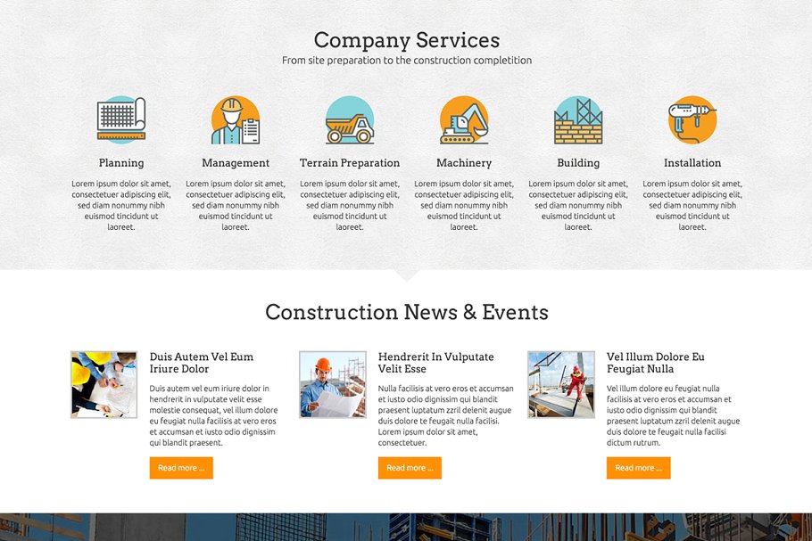 房地产开发商响应式企业网站模板素材库精选  Hot Construction插图(2)