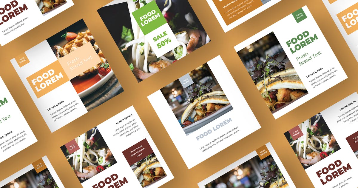 自媒体社交媒体西餐餐厅品牌广告设计模板素材库精选AI&EPS SRTP – Social Media Kit.103插图
