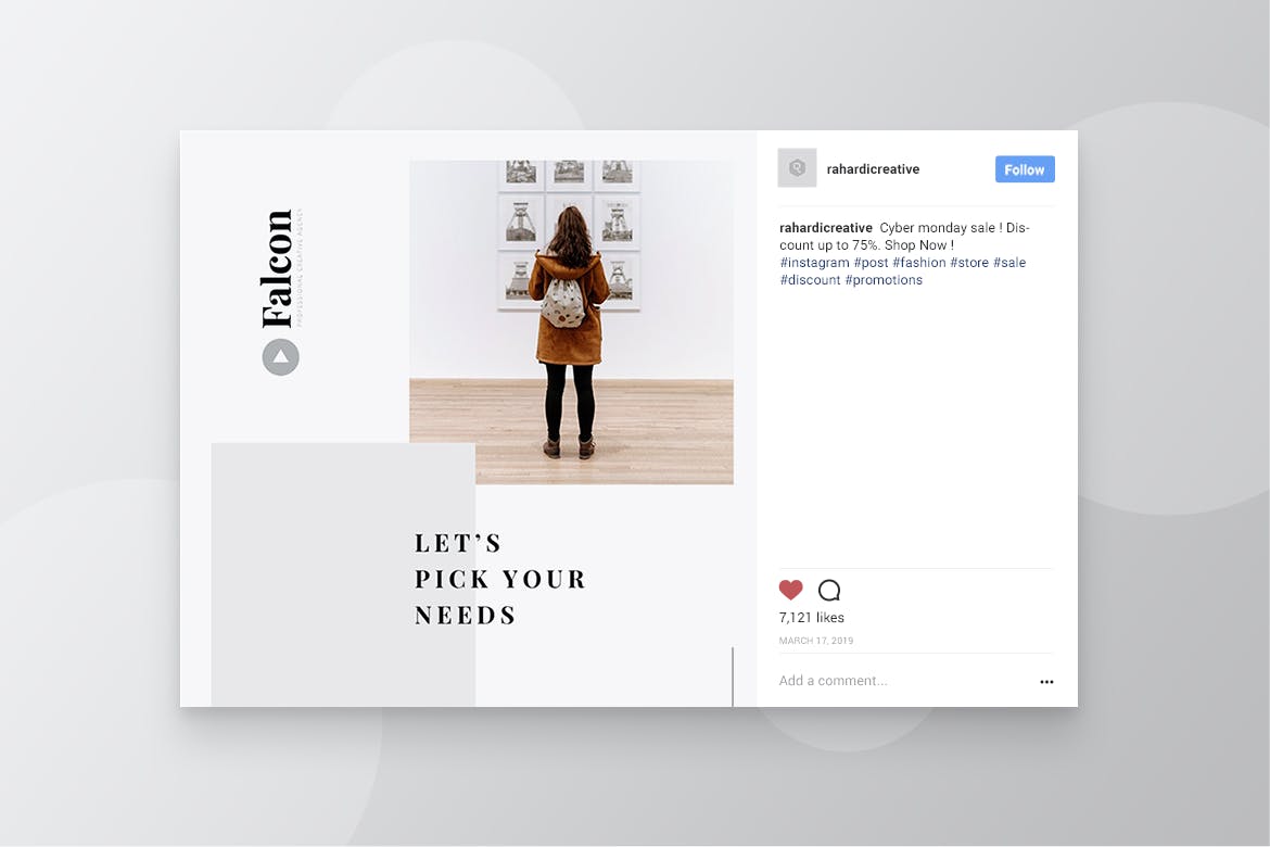 创意设计代理Instagram&Facebook文章贴图模板素材库精选 FALCON Creative Agency Instagram & Facebook Post插图(5)