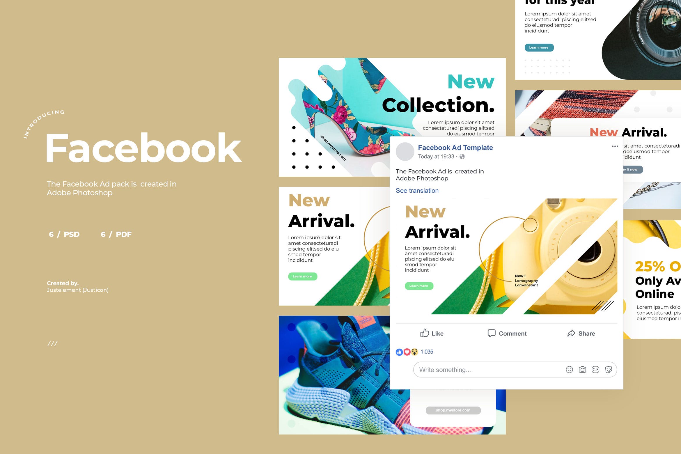 新品发布Facebook社交推广广告设计模板素材库精选v5 Facebook Ad Template Vol.5插图