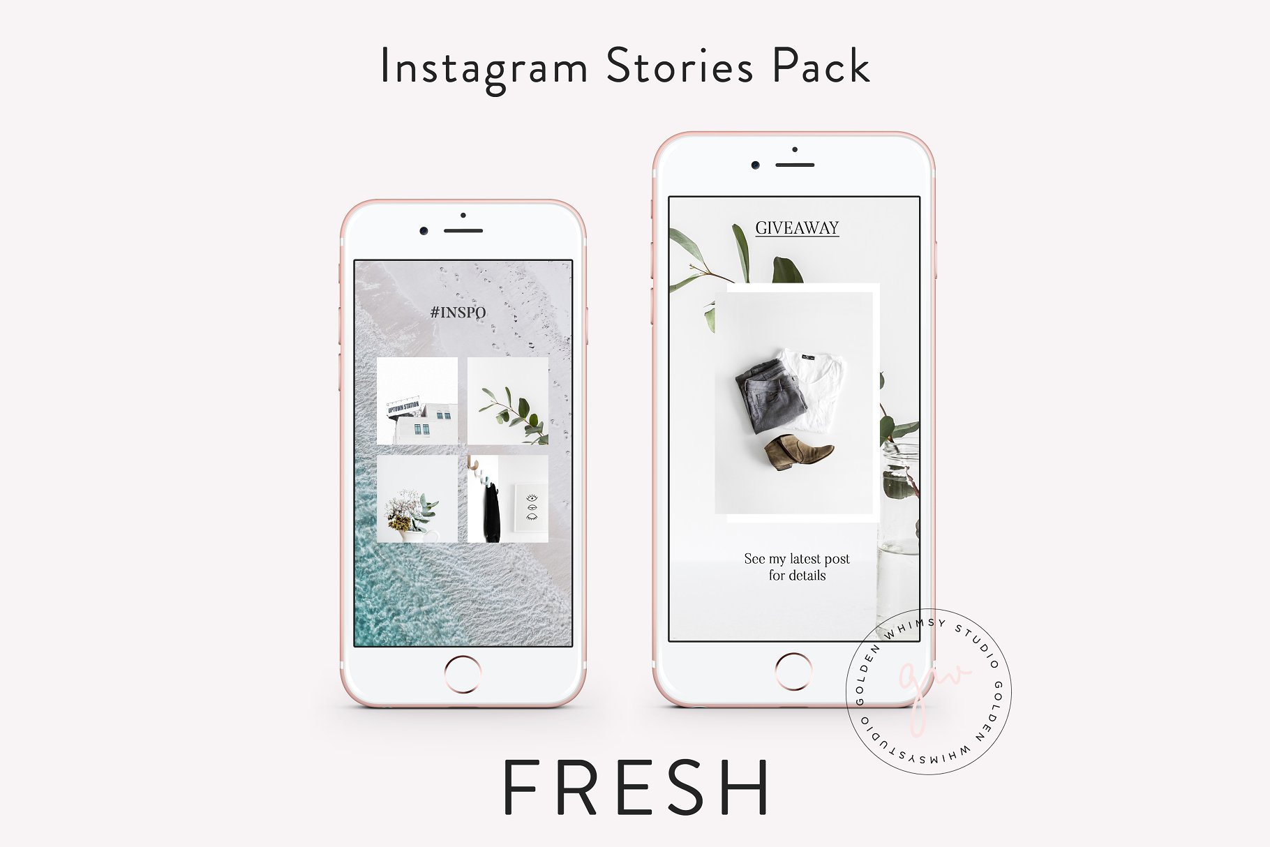 时尚干净利落的Instagram故事贴图模板非凡图库精选 FRESH Insta Stories插图