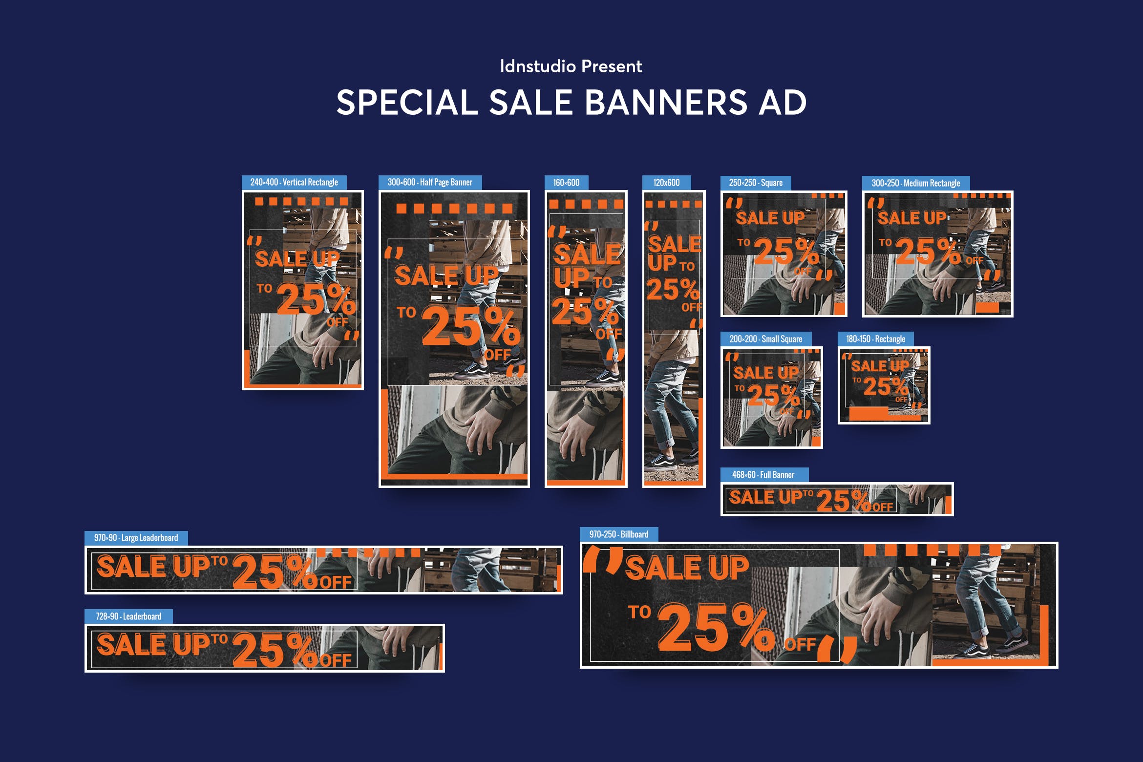 打折促销广告常规尺寸Banner图设计模板 Special Sale Banners Ad PSD Template插图
