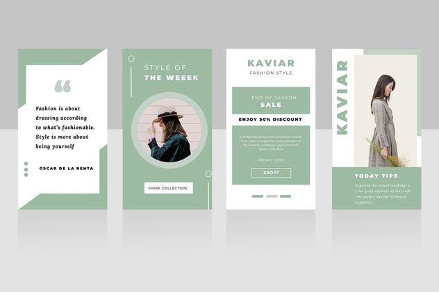 Instagram自媒体品牌宣传设计模板素材库精选素材 Kaviar Instagram Stories Template插图(2)