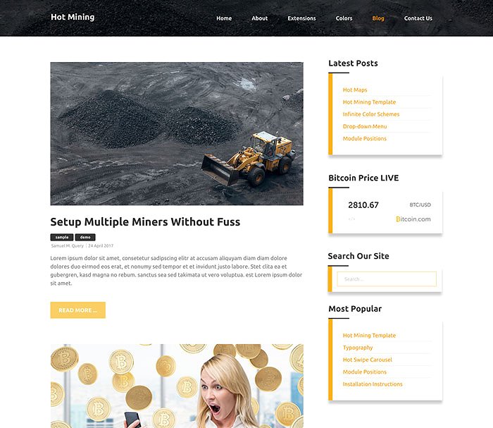 挖矿主题网站Joomla模板16设计网精选 Hot Mining插图(7)