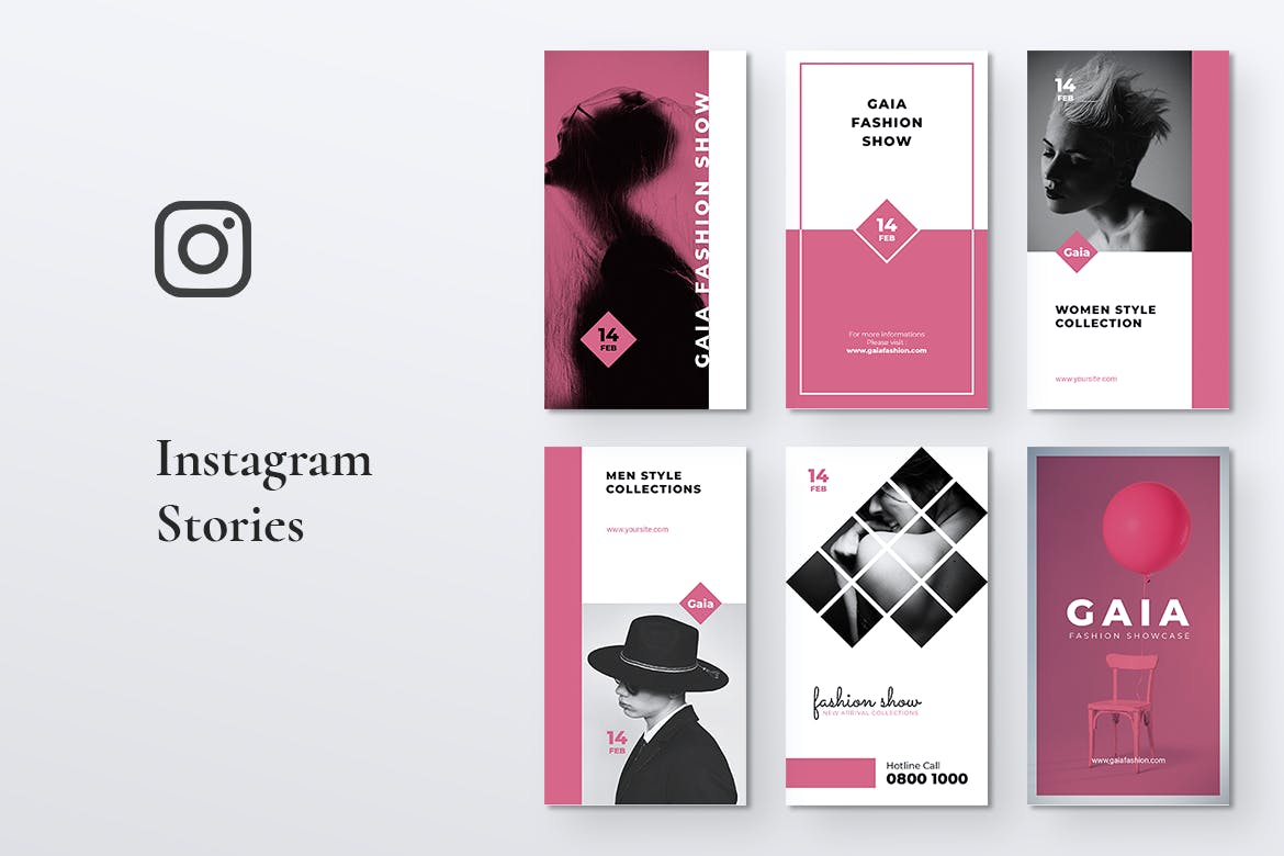 时装秀/时尚品牌推广Instagram社交素材包 GAIA Fashion Store Instagram Stories插图(1)