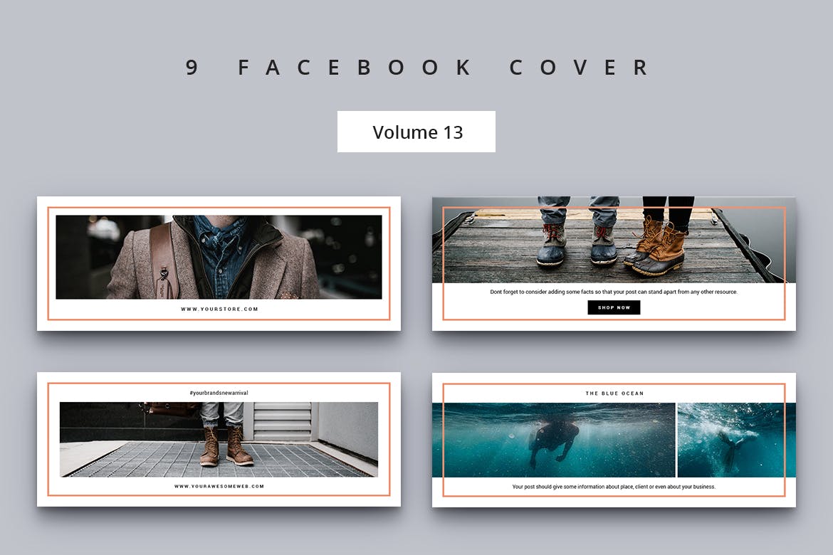 服饰品牌Facebook主页封面设计模板16设计网精选v13 Facebook Cover Vol. 13插图