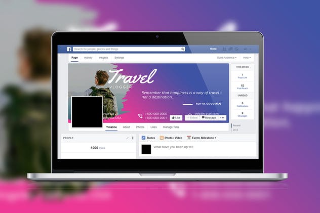 旅行品牌Facebook时间轴封面设计模板非凡图库精选 Travel Brush Facebook Timeline Cover插图(1)