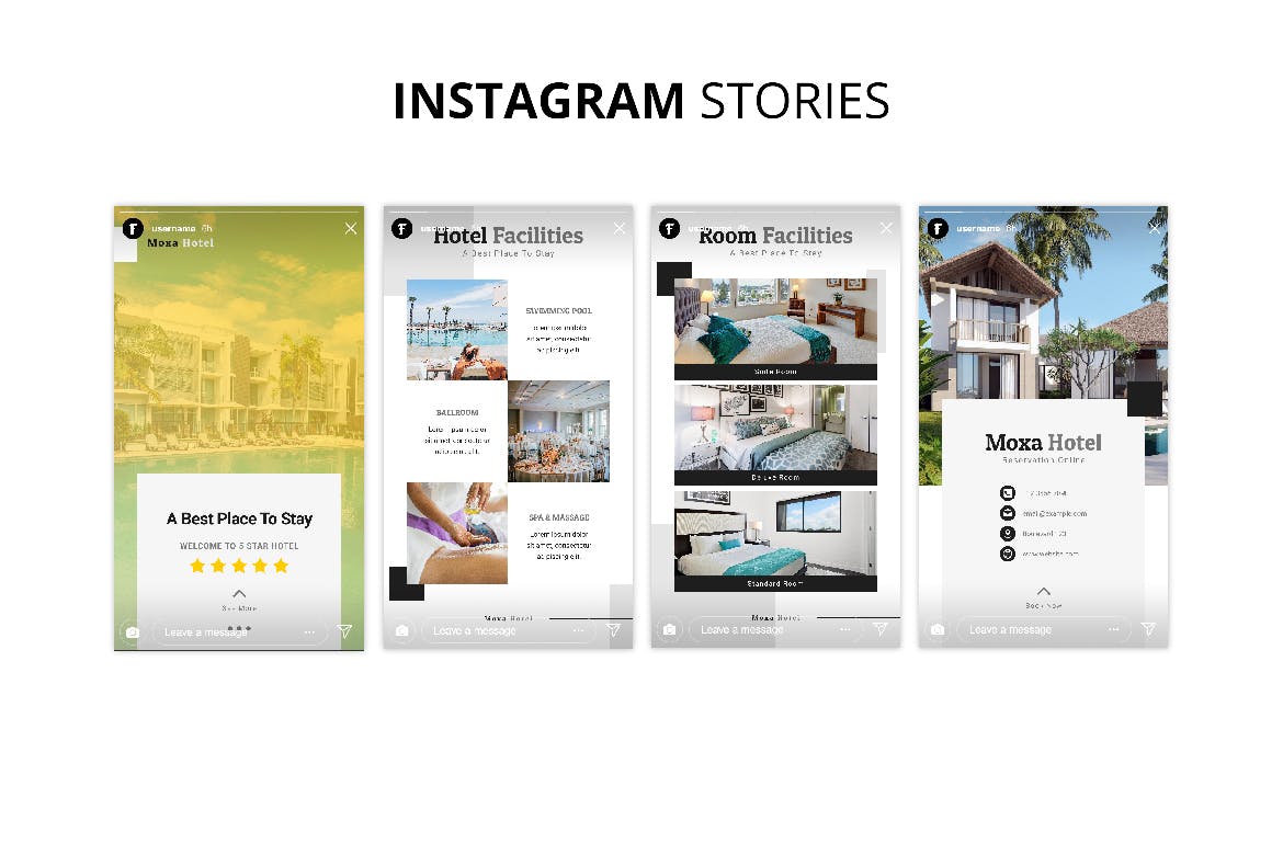 酒店品牌社交媒体平台推广设计素材包 Moxa Hotel Social Media Kit插图(6)