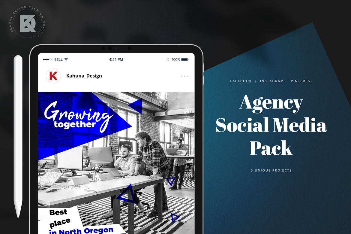 互联网营销服务公司社交媒体推广设计素材 Agency Marketing Social Media Kit插图(1)