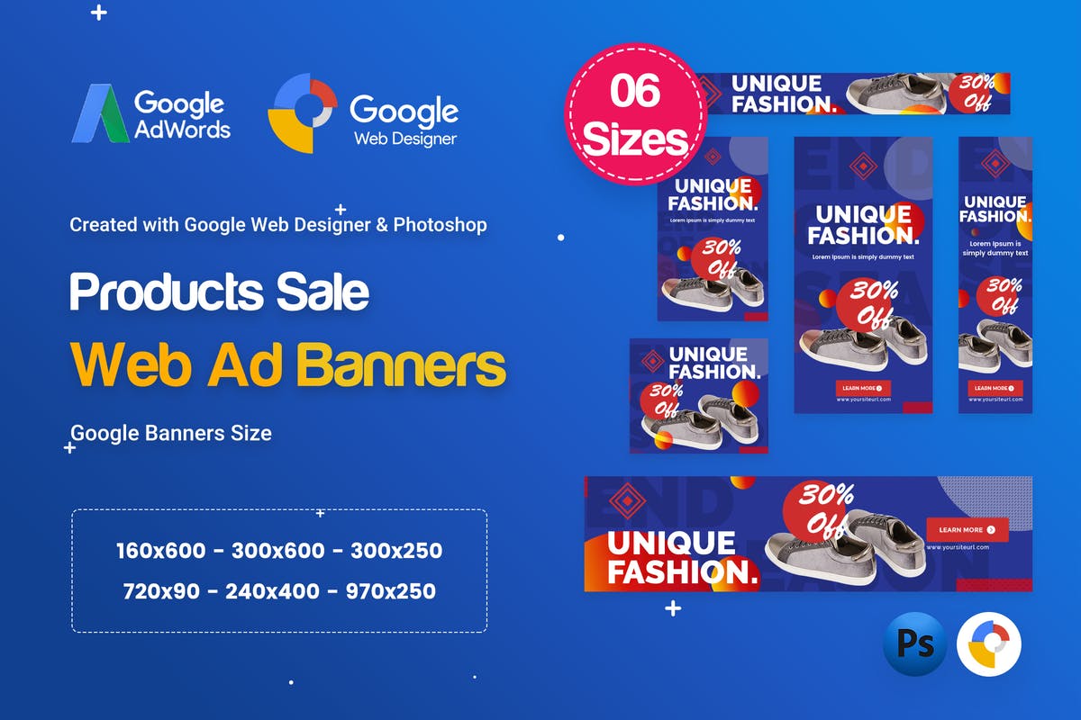符合谷歌广告尺寸标准的产品促销Banner素材库精选广告模板 Product Sale Banners HTML5 D51 Ad – GWD & PSD插图