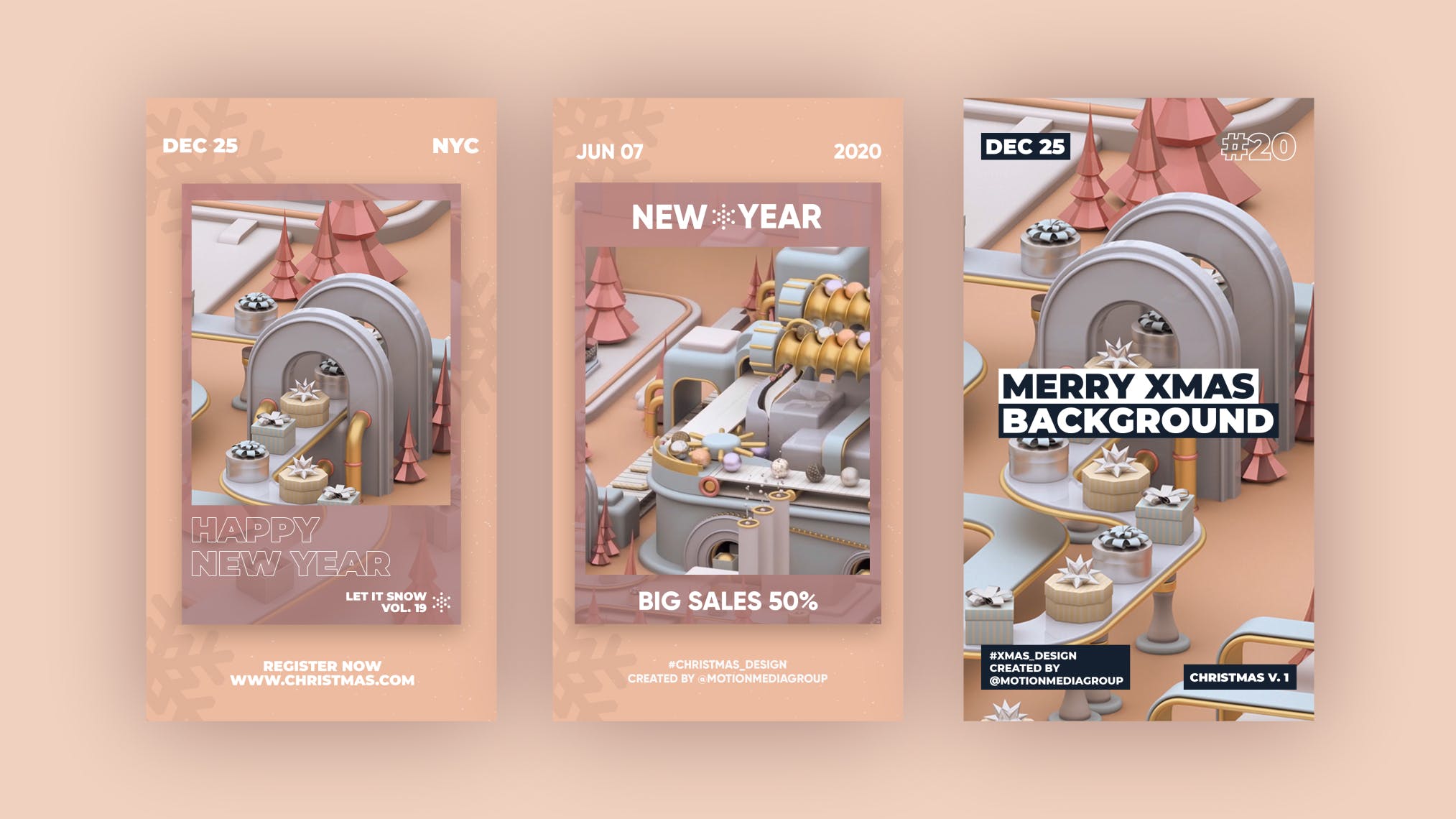 圣诞节3D建模工厂场景背景品牌故事/促销广告模板 Christmas Stories插图(7)