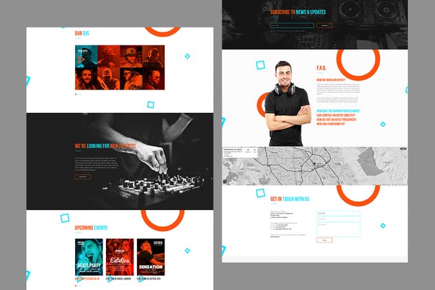 DJ/艺术家/音乐家单页网站设计Muse模板16设计网精选 PerfectBeat – DJ Booking Agency Muse Template插图(2)