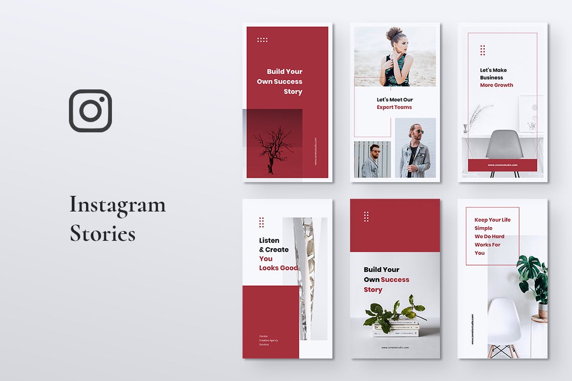 创意代理公司Instagram社交宣传推广设计素材包 ZENETA Creative Agency Instagram Stories插图(2)