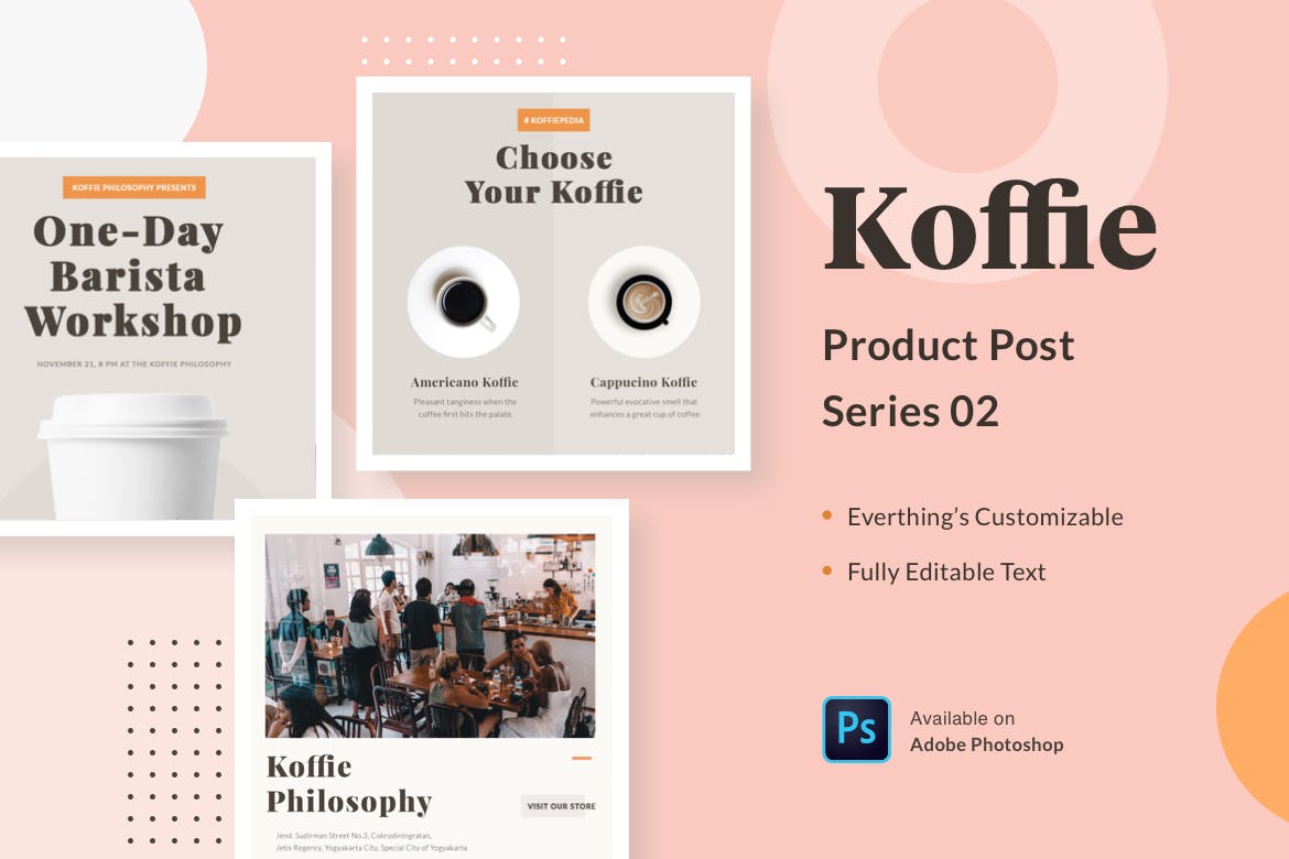 高端咖啡品牌广告设计PSD模板v02 Koffie Product – Series 02插图(1)