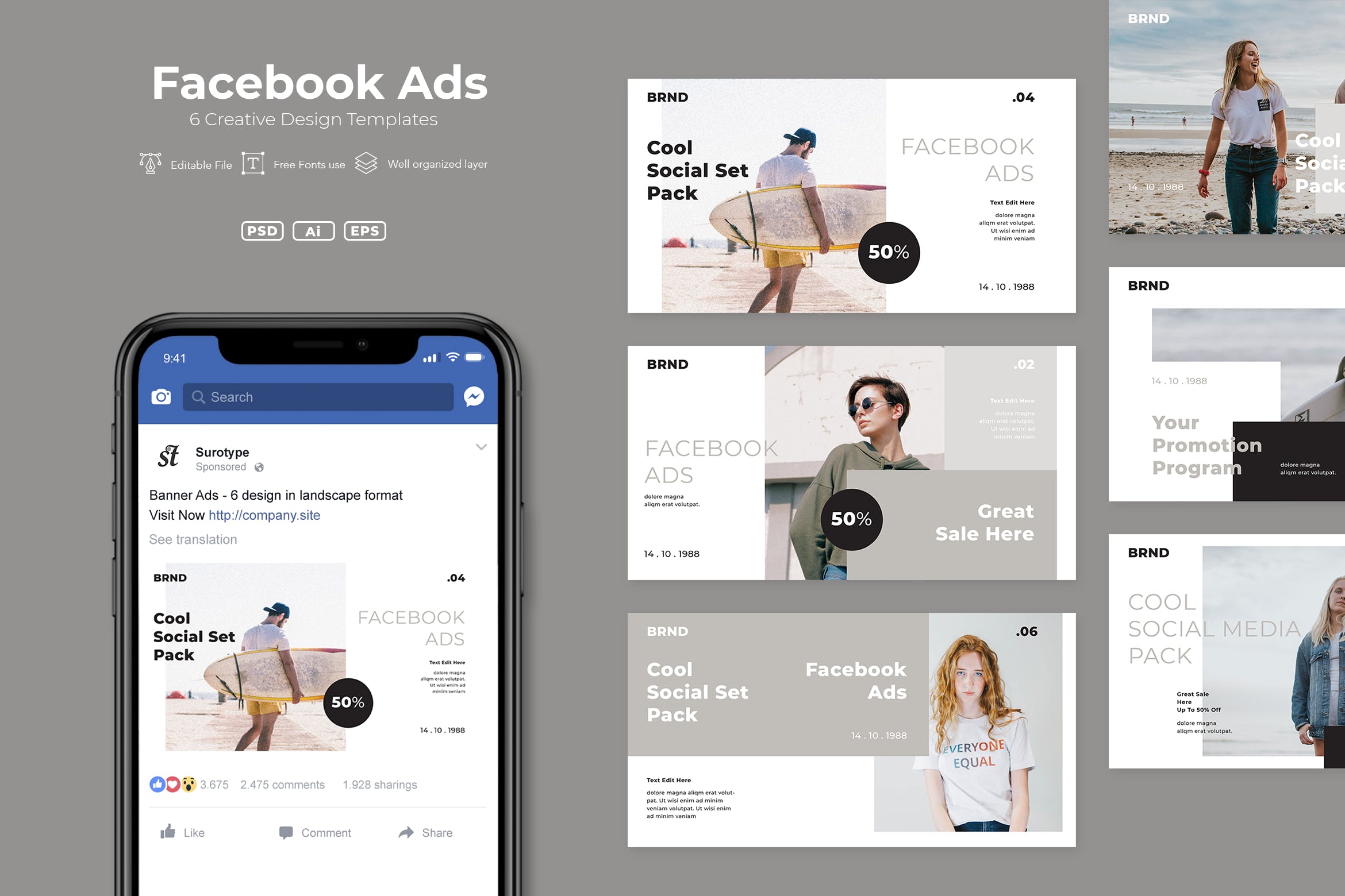 Facebook社交自媒体营销推广16设计网精选广告模板v8 SRTP – Facebook Ads. v8插图