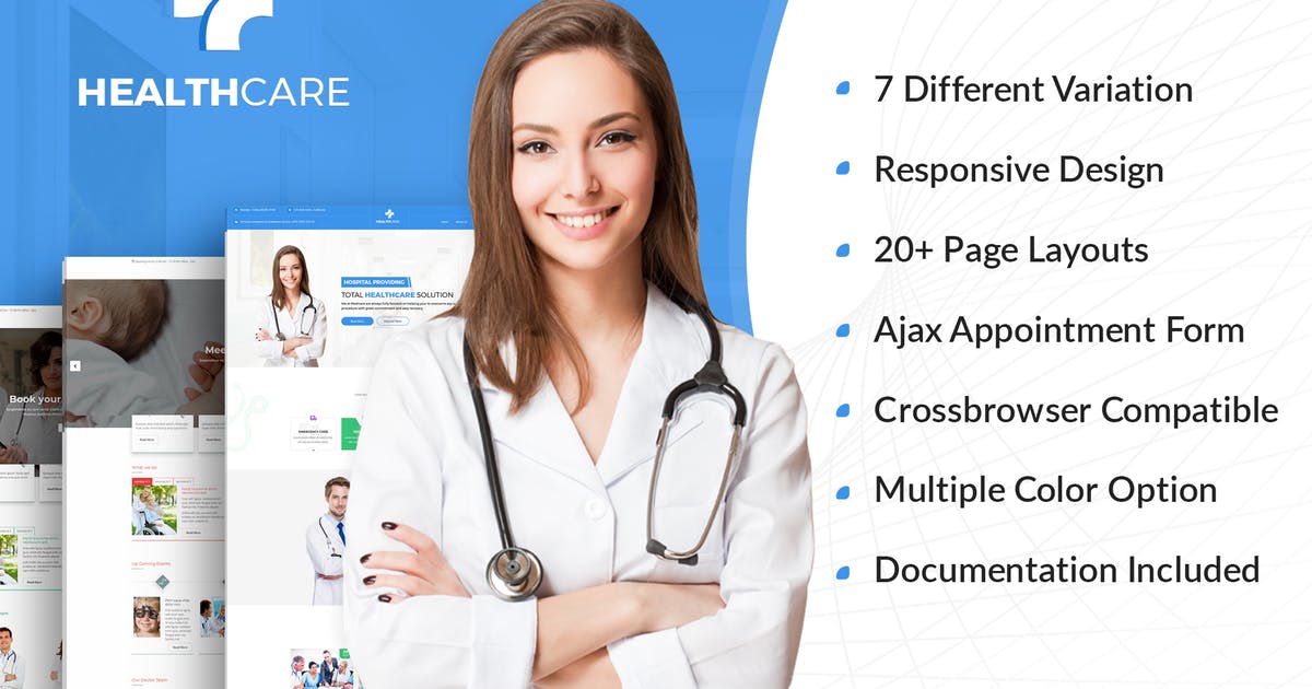 家庭医生/私人诊所/医院官网设计HTML模板16设计网精选素材 Health Care – Doctor Hospital Medical template插图