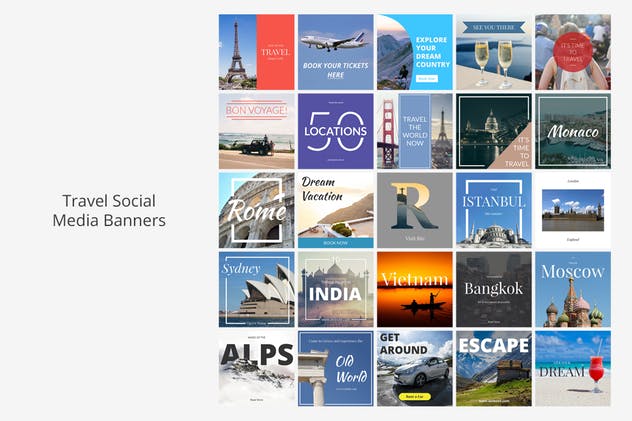 250个社交媒体营销Banner设计模板非凡图库精选素材 Instagram Social Media Banners Pack插图(9)