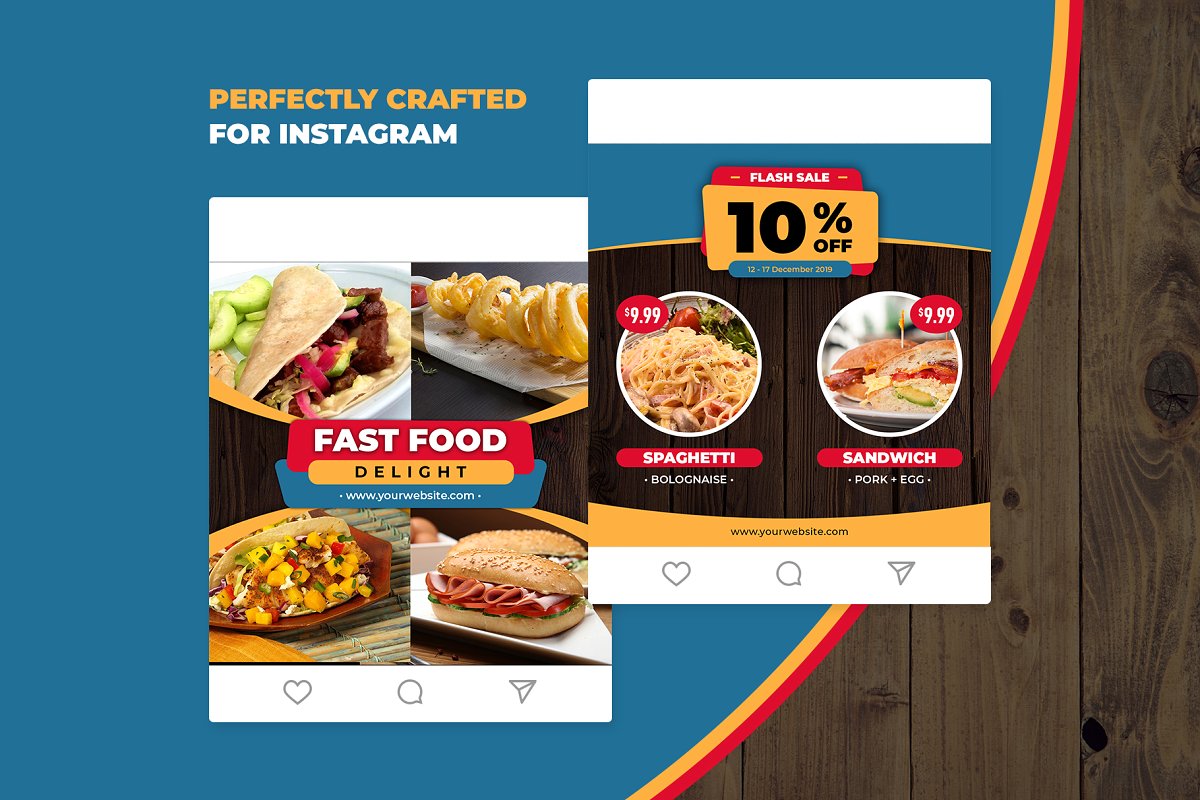 快餐美食 – Instagram社交媒体故事模板素材中国精选套装插图(3)