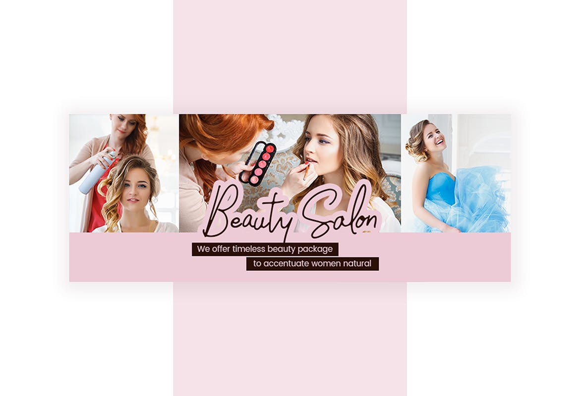 沙龙美容服务推广Facebook主页封面设计模板素材库精选 Salon & Beauty Service Facebook Cover Template插图(6)