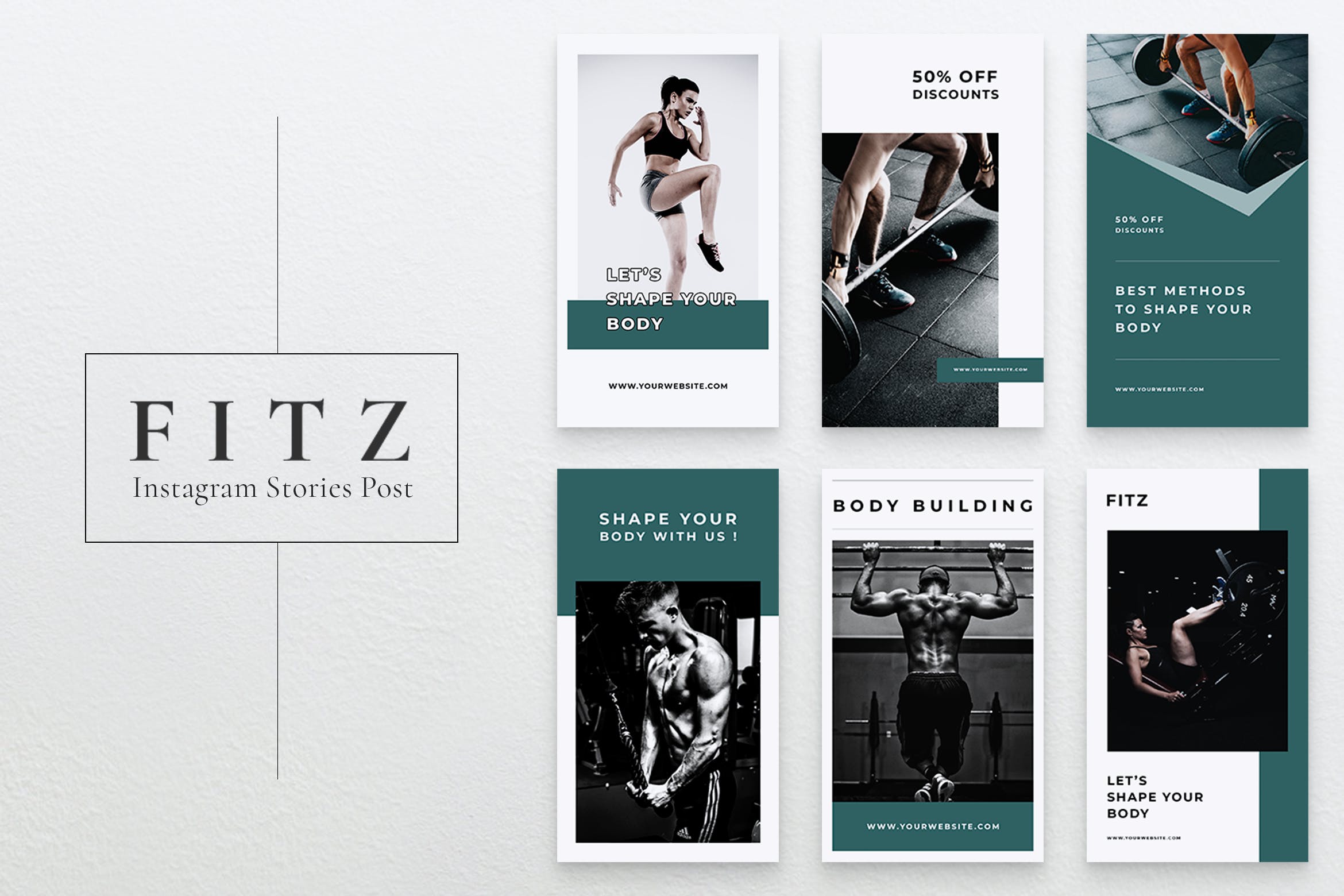 健身运动品牌故事Instagram社交设计素材 FITZ Gym & Fitness Instagram Stories插图