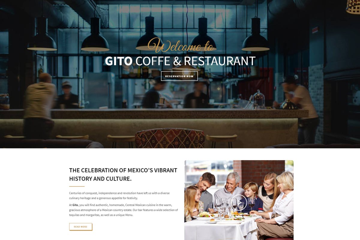 咖啡馆咖啡店&西餐厅品牌网站Drupal主题 GITO – Cafe & Restaurant Drupal 8 Theme插图