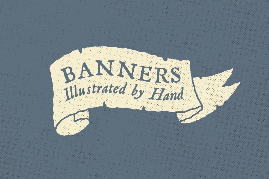 手绘复古风 Banner 素材 Hand Illustrated Banners插图