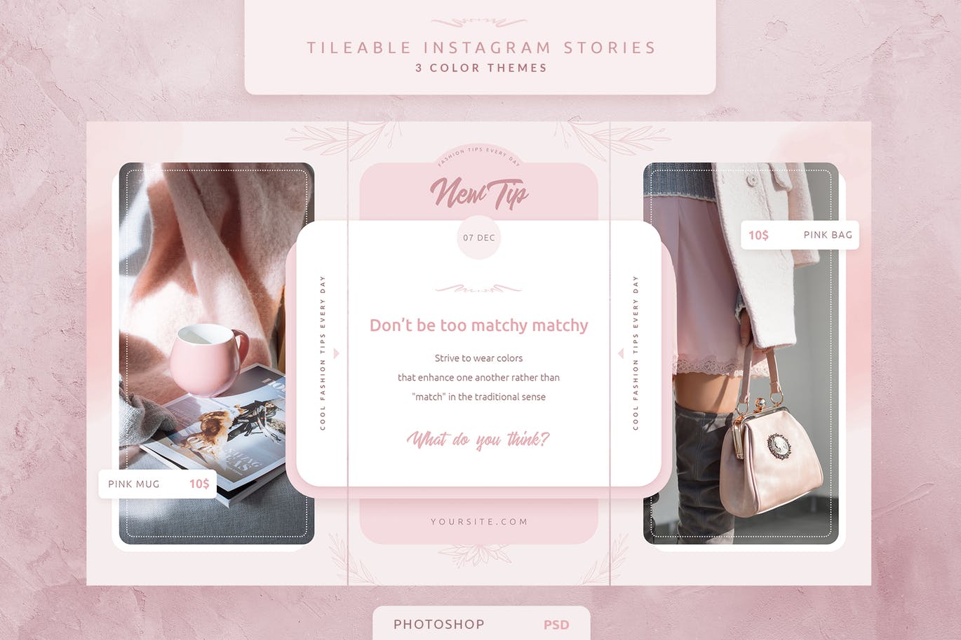创意三列式Instagram社交品牌故事设计模板素材库精选 Tileable Instagram Stories插图