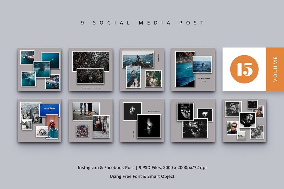 社交媒体新媒体文章编辑创意贴图素材PSD模板素材库精选 Social Media Post Vol. 15插图