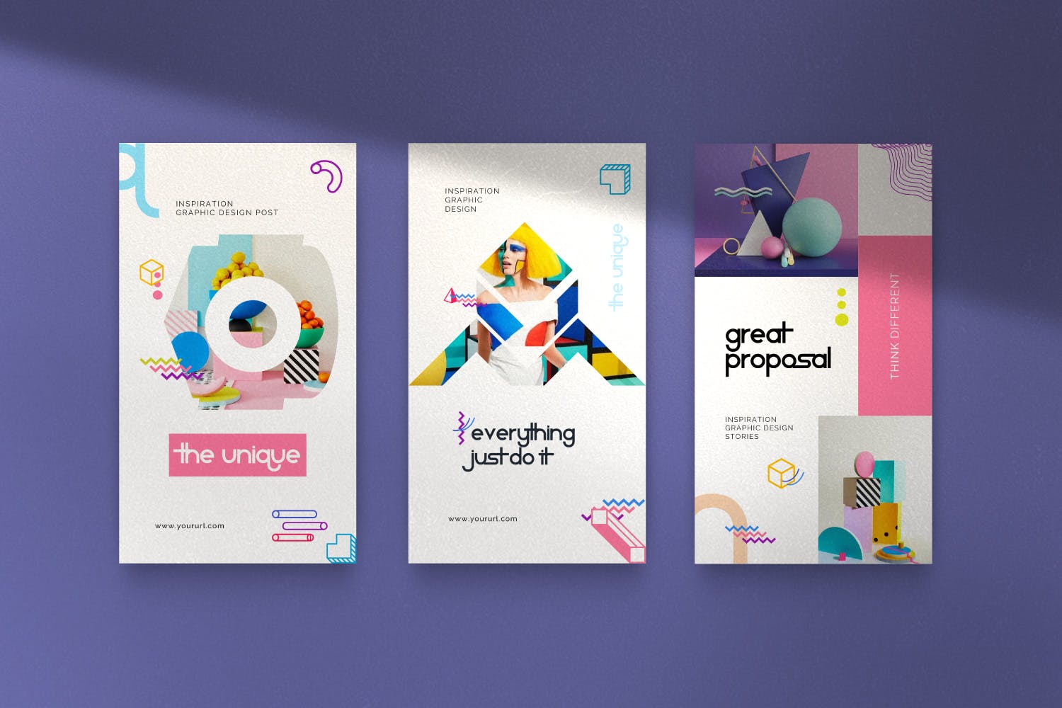 创意几何图形设计风格社交媒体素材包v2 Geometri – Pack 2 Social Media Kit Post+Stories插图(7)