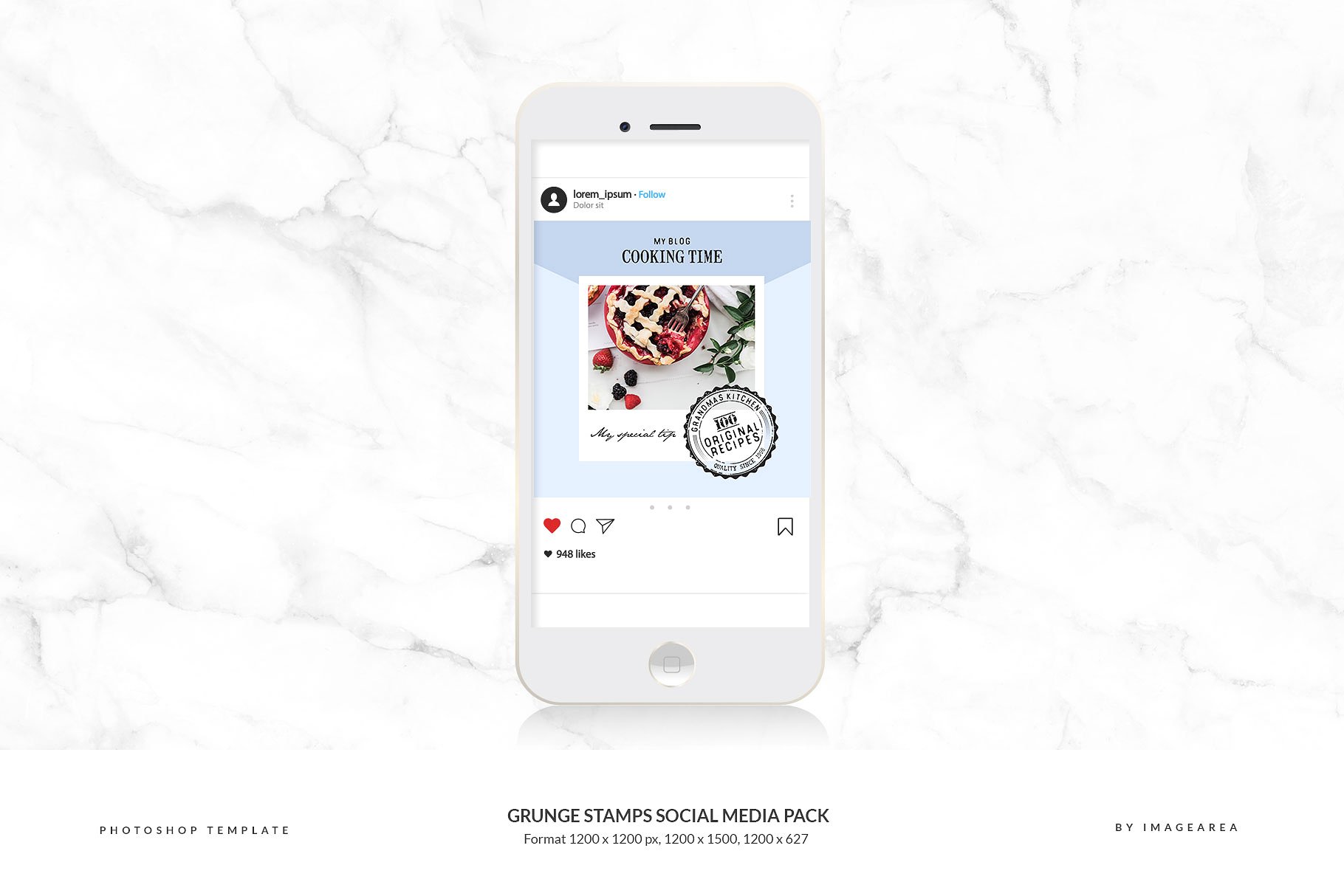 社交媒体、博客插图设计素材包 Grunge stamps Social Media Pack插图
