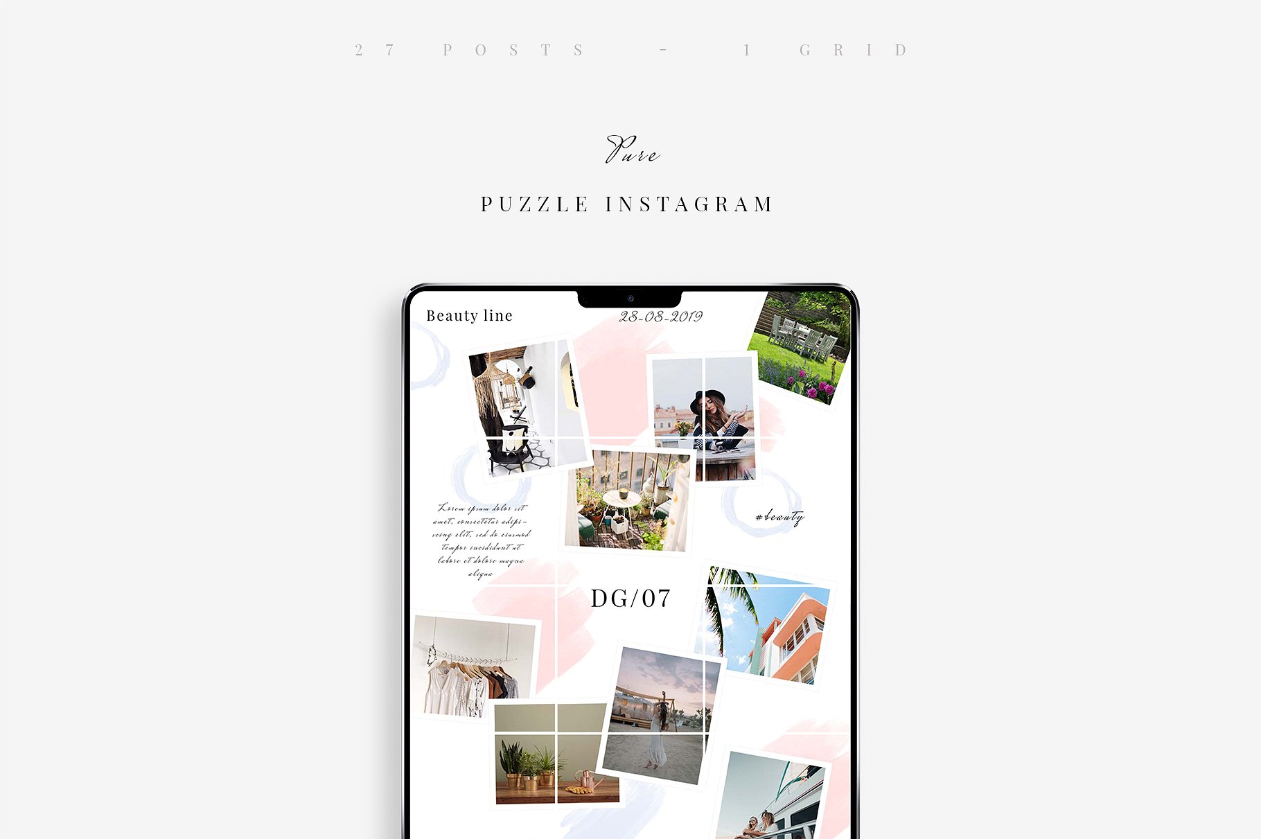 Instagram创意拼贴图片模板素材库精选 Pure Puzzle Instagram插图