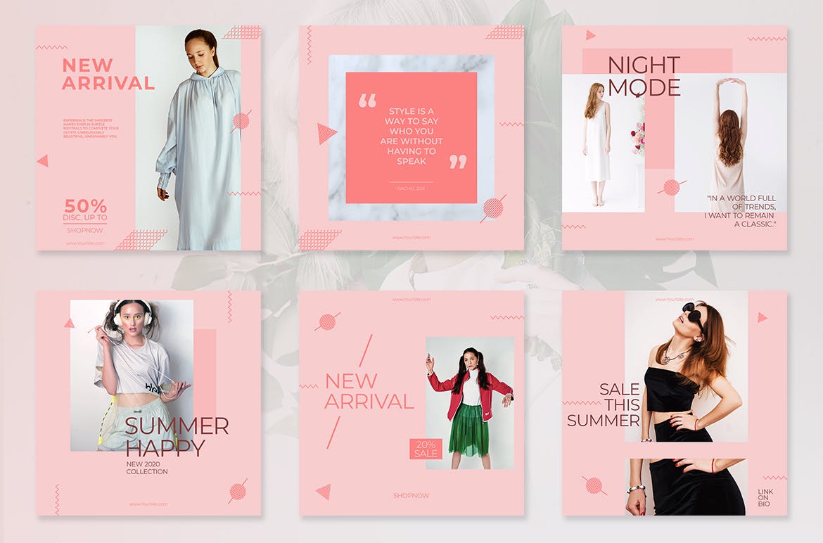 极简主义设计风格时尚主题社交媒体推广素材包 Social Media Kit Fashion Minimalis插图(3)