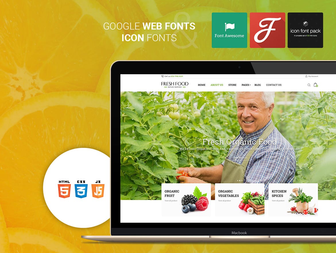 有机食品/蔬果网上商城HTML模板16设计网精选下载 Fresh Food – Organic Food/Fruit HTML Template插图(5)