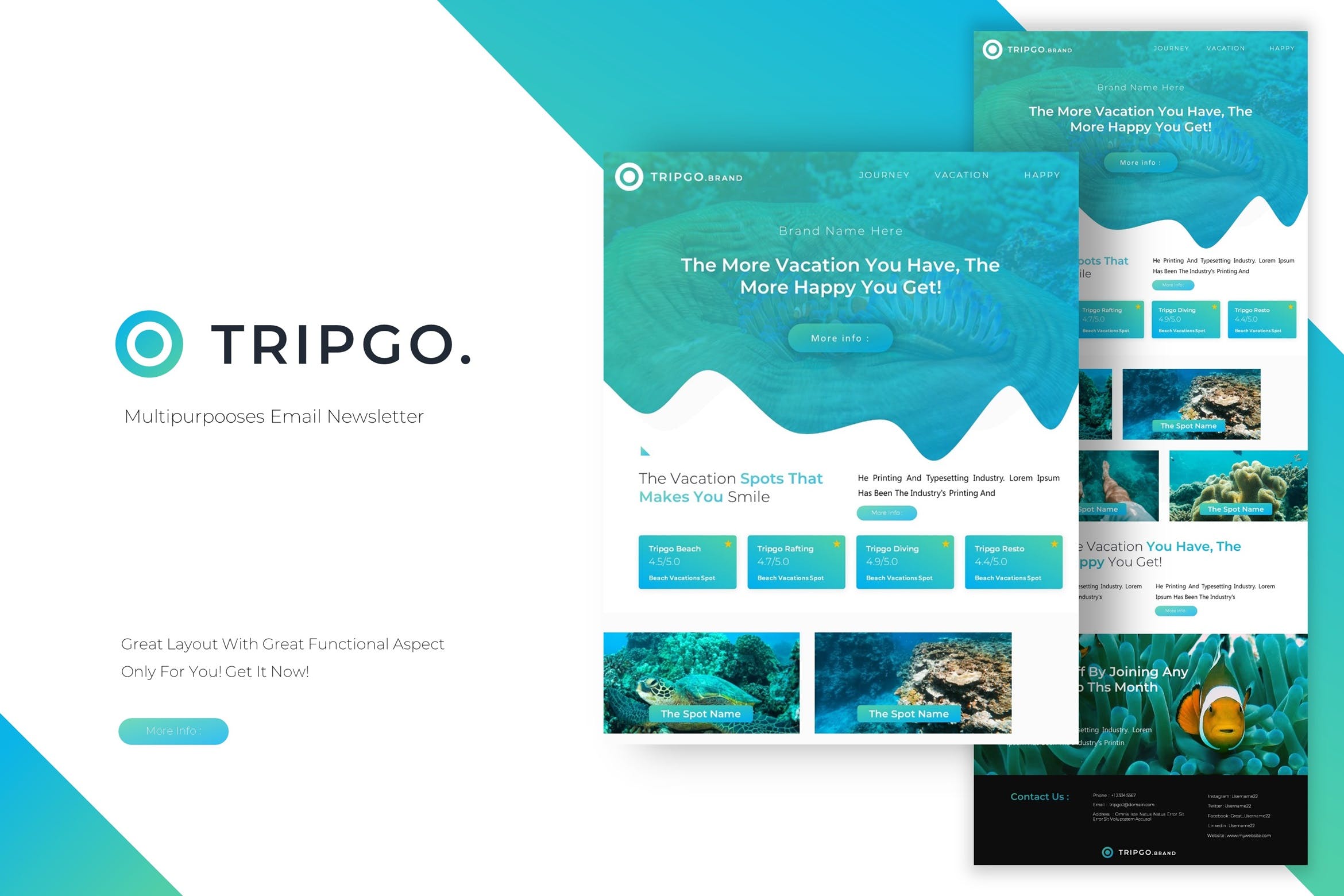 多用途网站订阅邮件推广设计模板 Tripgo | Newsletter Template插图